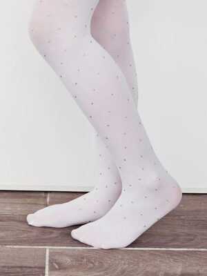 גרביון ילדות מדוגם נקודות זהב - 60 דנייר